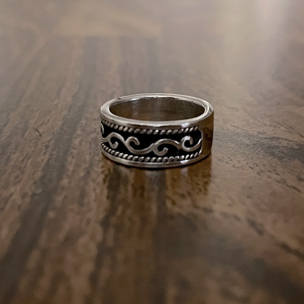 Vintage 80s Solid 925 Wave Ring